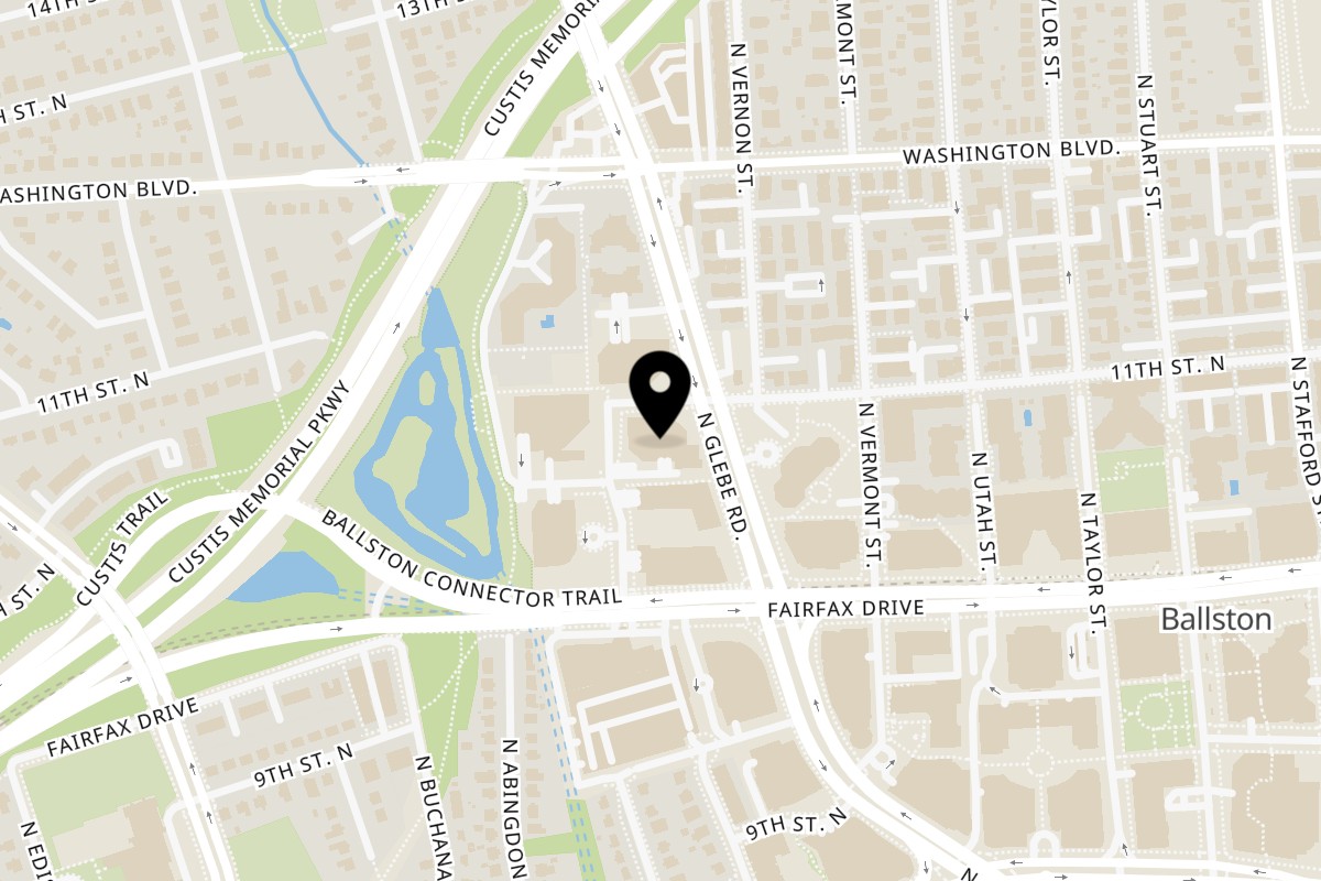 Map showing the location of Himalayan Wild Yak Arligton on 1010 North Glebe Road in Arlington